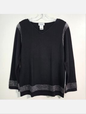Vintage Gianfranco Ferré Black Merino Wool Blend Sweater, Size 8 ~ EUC